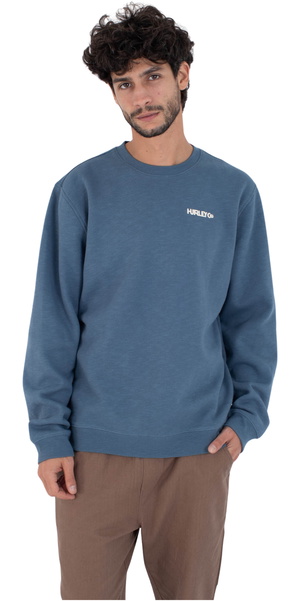2026 Hurley Mens Graphic Slub Crew HFA25MMFT05491 - Hyper Jade